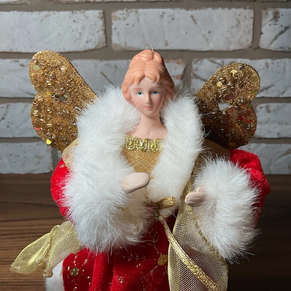 Vintage Mini Christmas Angel Tree Topper 7.5